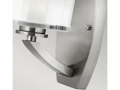 Elstead Meridian 1 ljus väggljusskärm i borstad nickelglas, G9