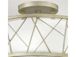 Elstead Nest 3 Ljus Semi Flush Ceiling Light Silver Leaf, E27