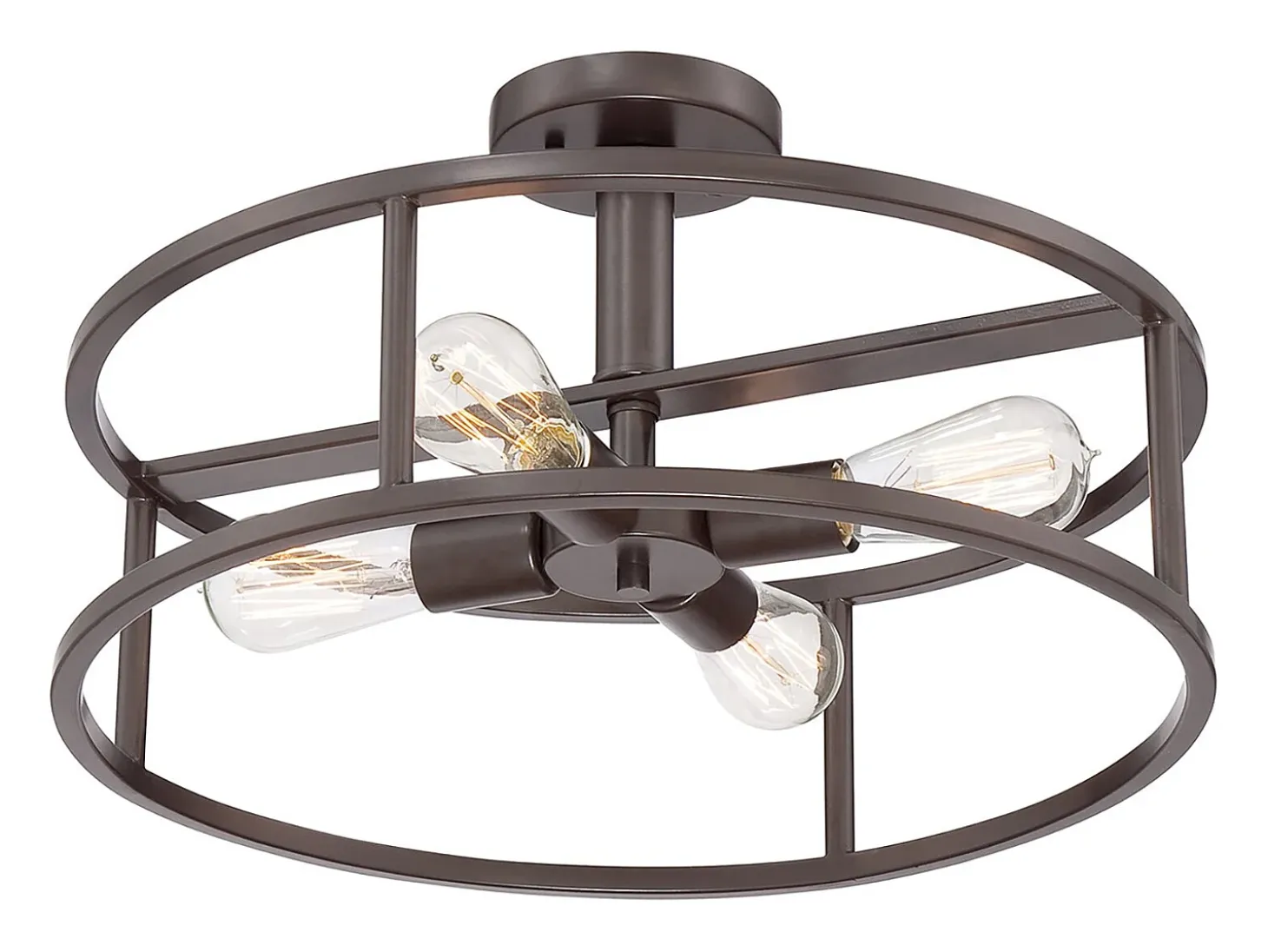 Elstead New Harbor 4 Lätt Semi Flush Ceiling Lätt Western Bronze, E27