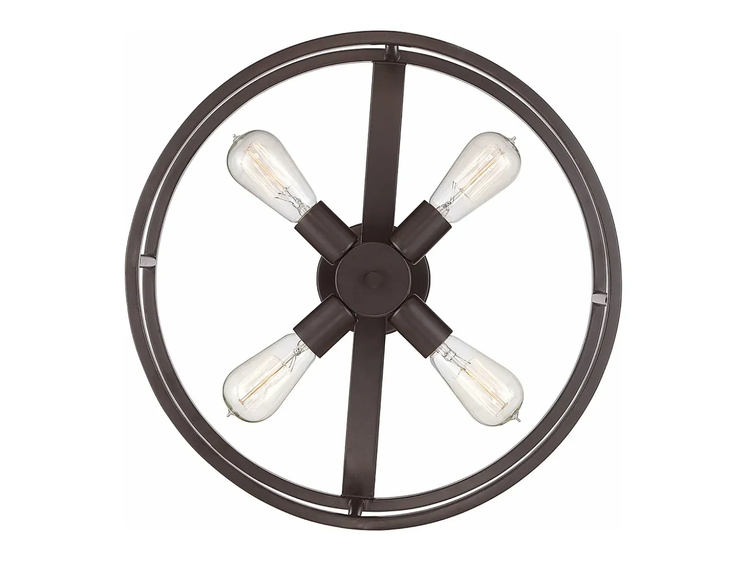 Elstead New Harbor 4 Lätt Semi Flush Ceiling Lätt Western Bronze, E27