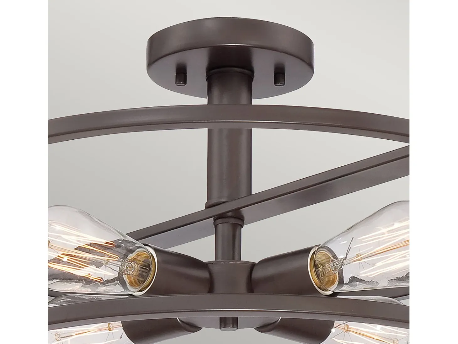 Elstead New Harbor 4 Lätt Semi Flush Ceiling Lätt Western Bronze, E27