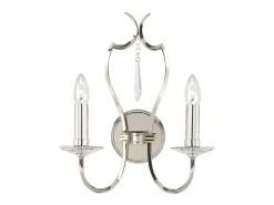 Elstead Pimlico 2 ljus inomhusljus vägglampa polerad nickel, E14