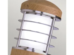 Elstead Poole 1 Ljus Vägglampa utomhus i rostfritt stål, teak IP44, E27