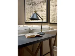 Elstead Provence Element 1 ljus bordslampa grå, åldrad mässing, E27