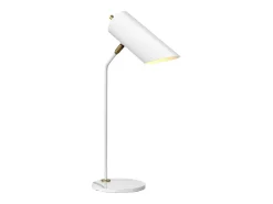 Elstead Quinto 1 ljus bordslampa - vit åldrad mässing, E27