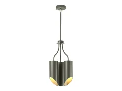 Elstead Quinto 3 Ljus Multi Arm Takhänge Mörkgrå Polerad Nickel, E27