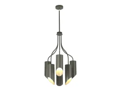Elstead Quinto 6 Ljus Multi Arm Takhänge Mörkgrå Polerad Nickel, E27