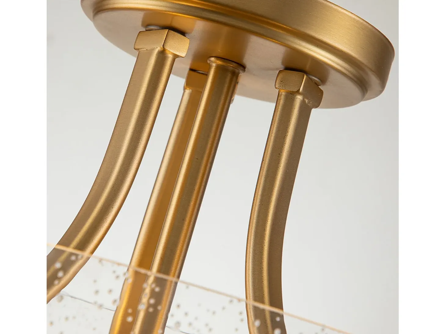 Elstead Quoizel Hollister Skål Semi Flush Ceiling Light Borstad mässing