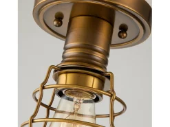 Elstead Quoizel Mixon Semi Flush Ceiling Light Weathered mässing
