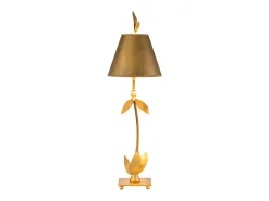 Elstead Red Bell 1 ljus bordslampa Guldbladsblommiga bladdesign, E27