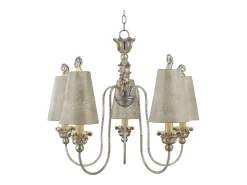 Elstead Remi 5 ljus multiarm ljuskrona guld- och silverfinish, E27