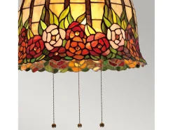 Elstead Rosecliffe 3 ljus takhänge Imperial brons, Tiffany stil glas, E27