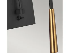 Elstead Simon 1 ljus vägglampa, midnattssvart, E27