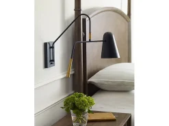 Elstead Simon 1 ljus vägglampa, midnattssvart, E27