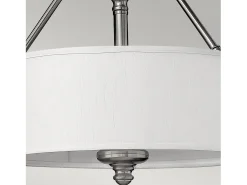 Elstead Sussex 3 Ljus Semi Flush Ceiling Light Borstad Nickel, E27