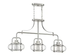 Elstead Trilogy 3 Light Island Pendel, Borstad Nickel, E27