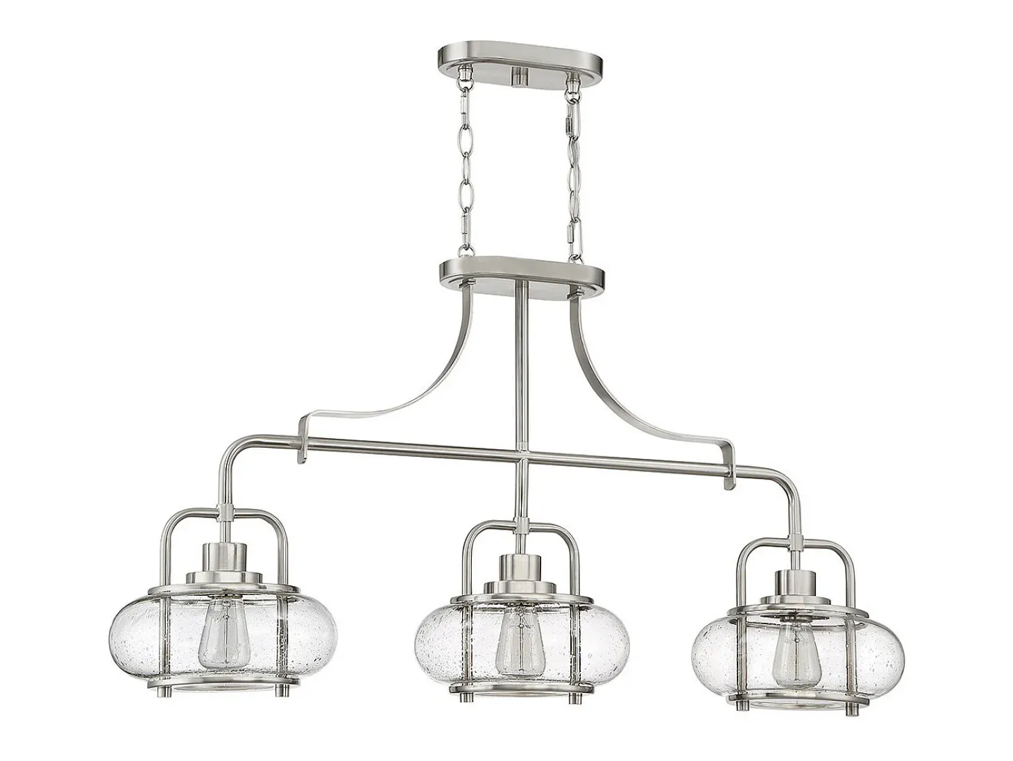 Elstead Trilogy 3 Light Island Pendel, Borstad Nickel, E27