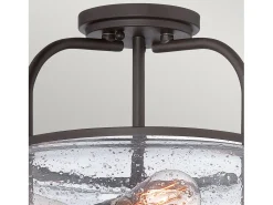 Elstead Trilogy 3 Ljus Medium Semi Flush Ceiling Light Old Bronze, E27