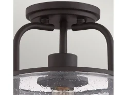 Elstead Trilogy 1 Ljus Small Semi Flush Ceiling Light Old Bronze, E27