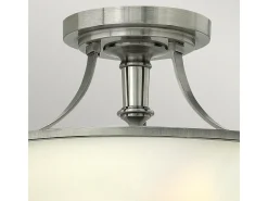 Elstead Truman 3 Ljus Semi Flush Ceiling Light Antik Nickel, E27