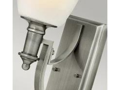 Elstead Truman 1 ljus vägglampa Antik Nickelglasskärm, E27
