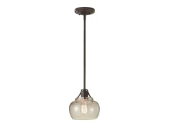 Elstead Urban Renewal 1 Light Dome Tak Mini Pendel Rost, Järn, E27
