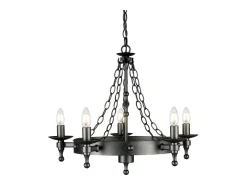 Elstead Warwick 5 ljus ljuskrona grafitsvart finish, E14