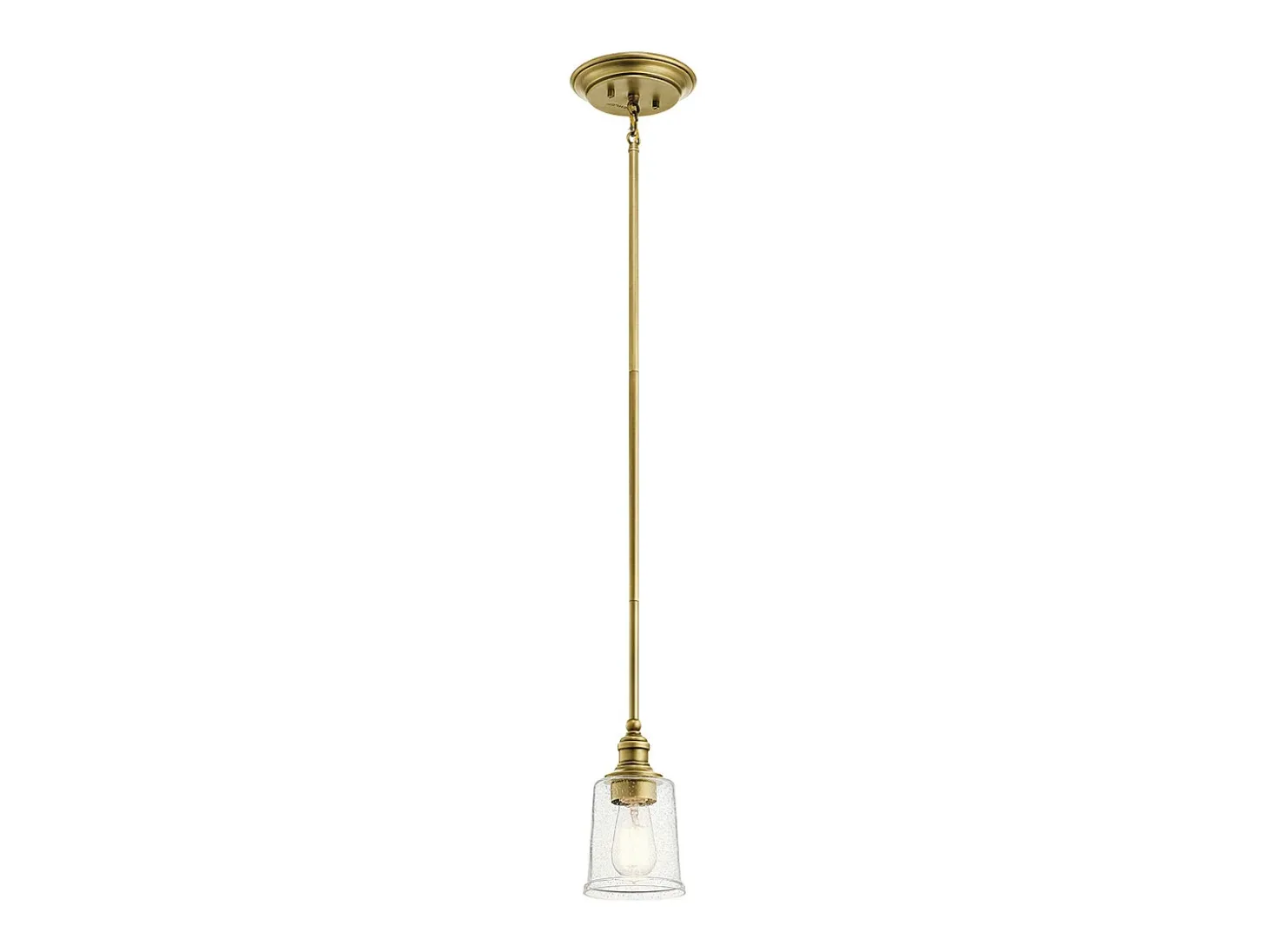 Elstead Waverly 1 Ljus Mini Pendel, Naturmässing, E27