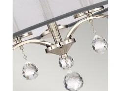 Elstead Whitney 3 Light Semi Flush/Pendel - Imperial Silver Finish, E14
