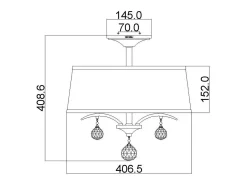 Elstead Whitney 3 Light Semi Flush/Pendel - Imperial Silver Finish, E14