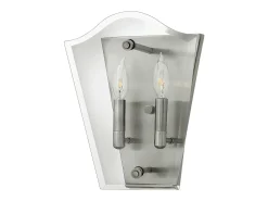 Elstead Wingate 2 ljus inomhusljus vägglampa polerad antik nickel, E14