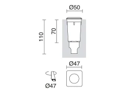 Empotrable de suelo RAIN estilo moderno y versátil -D. ø5 cm -cuadrado - G9 1,7W - 170lm y 3K - resina - ip67 - blanco