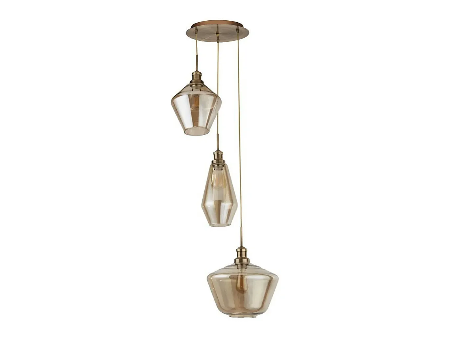 Endon Mia 3 Light Cluster Drop Ceiling Pendel Champagneglas