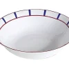 Ensaladera Vasca Azul 26cm Nova Styl - Porcelana Blanca - Decoración Roja y Azul