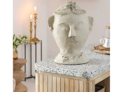 Escultura de busto de mujer en papel maché Ambroise - Obra de arte contemporánea e intemporal