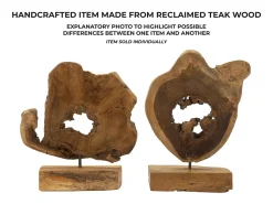 Escultura de madera de teca hecha a mano estilo étnico Bintang