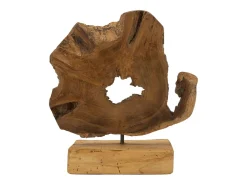 Escultura de madera de teca hecha a mano estilo étnico Bintang