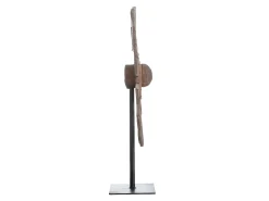 Escultura de madera y metal en forma de rueda Georgia - Gris