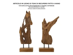 Escultura decorativa artesanal en madera de teca estilo étnico Rakat