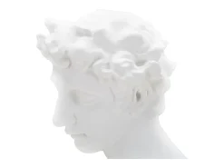 Escultura decorativa de resina blanca rostro masculino Enea