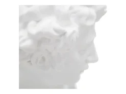 Escultura decorativa de resina blanca rostro masculino Enea