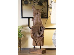Escultura decorativa étnica de madera de teca hecha a mano Akar
