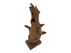 Escultura decorativa étnica de madera de teca hecha a mano Akar