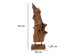 Escultura decorativa étnica de madera de teca hecha a mano Akar