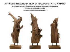 Escultura decorativa étnica de madera de teca hecha a mano Akar