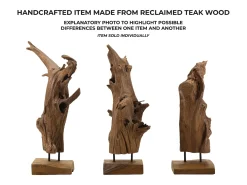 Escultura decorativa étnica de madera de teca hecha a mano Akar
