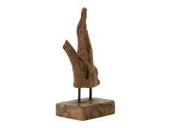 Escultura estilo étnico en madera de teca tallada a mano Taka
