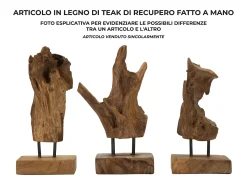 Escultura estilo étnico en madera de teca tallada a mano Taka