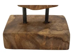 Escultura estilo étnico en madera de teca tallada a mano Taka
