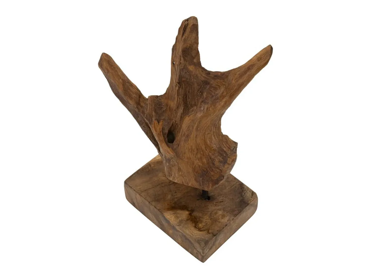 Escultura estilo étnico en madera de teca tallada a mano Taka